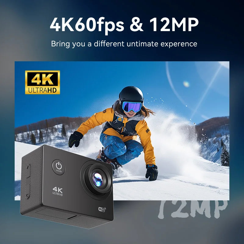 Null 4K Outdoor Wifi Action Camera Helmet Video Recording 4K/30FPS Wifi 2.0" 170DGPS 4X Zoom Underwater Waterproof Sports Camera