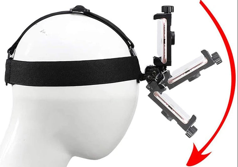 Head Strap Mount Cell Phone with Mobile Phone Clip Holder for Iphone Xiaomi Huawei Samsung for POV and Vlog