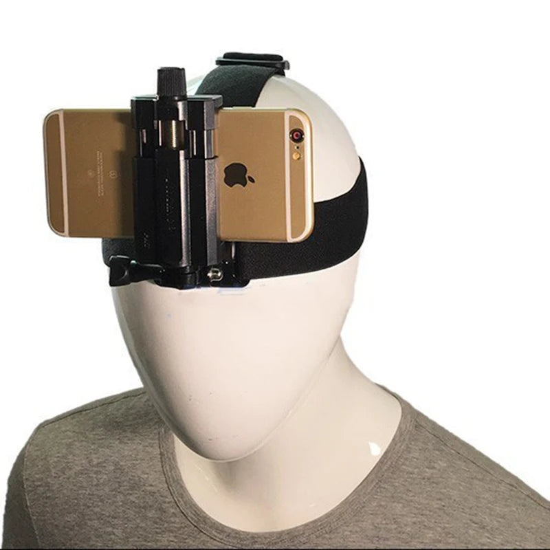 Head Strap Mount Cell Phone with Mobile Phone Clip Holder for Iphone Xiaomi Huawei Samsung for POV and Vlog